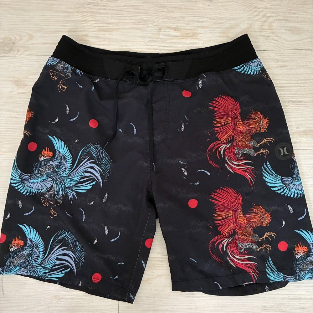 Hurley Phantom Hyperweave Tango 18" Board Shorts (Rooster Print) Size 30